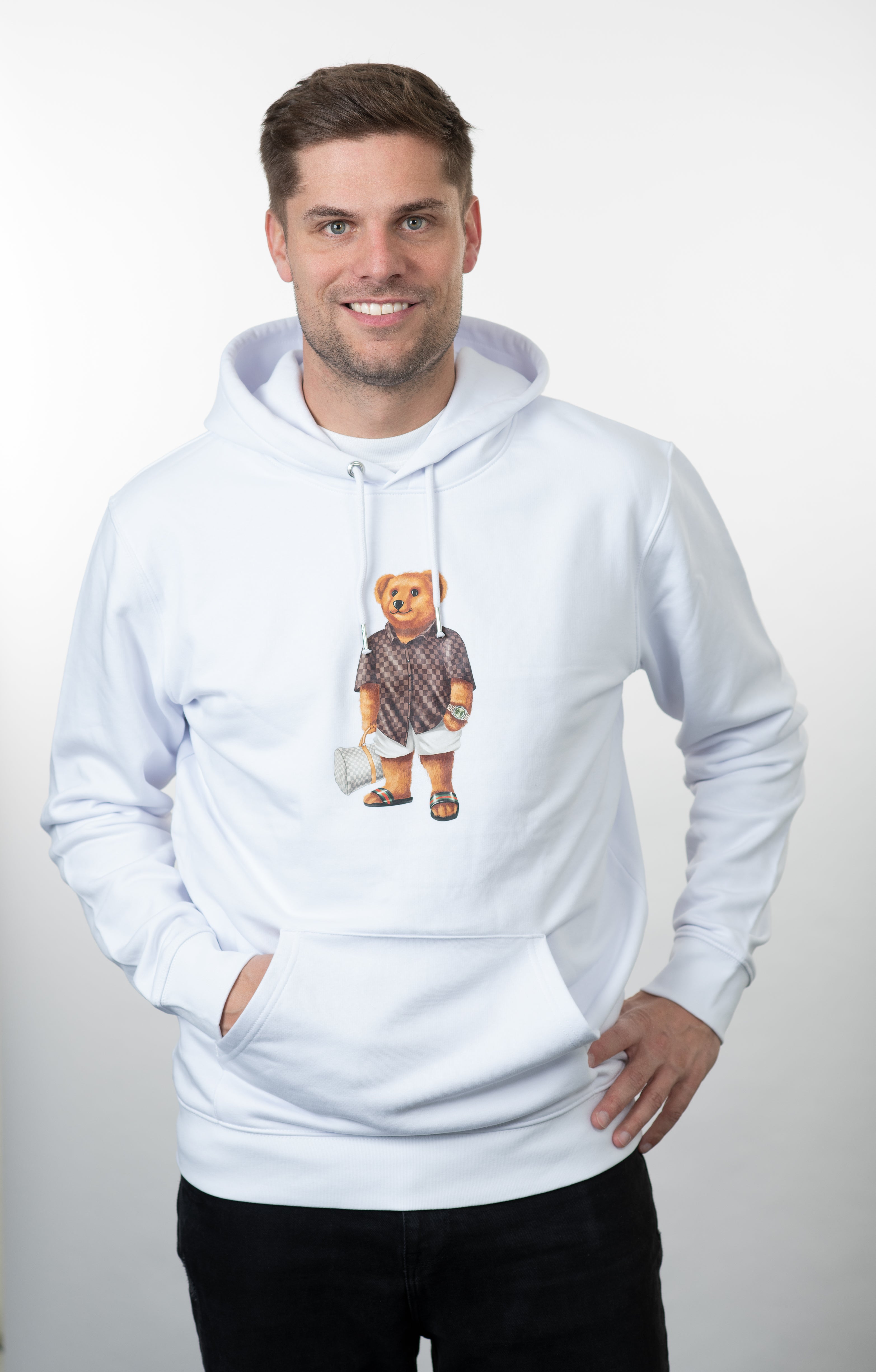 Shopping Bear - Hoodie White Men