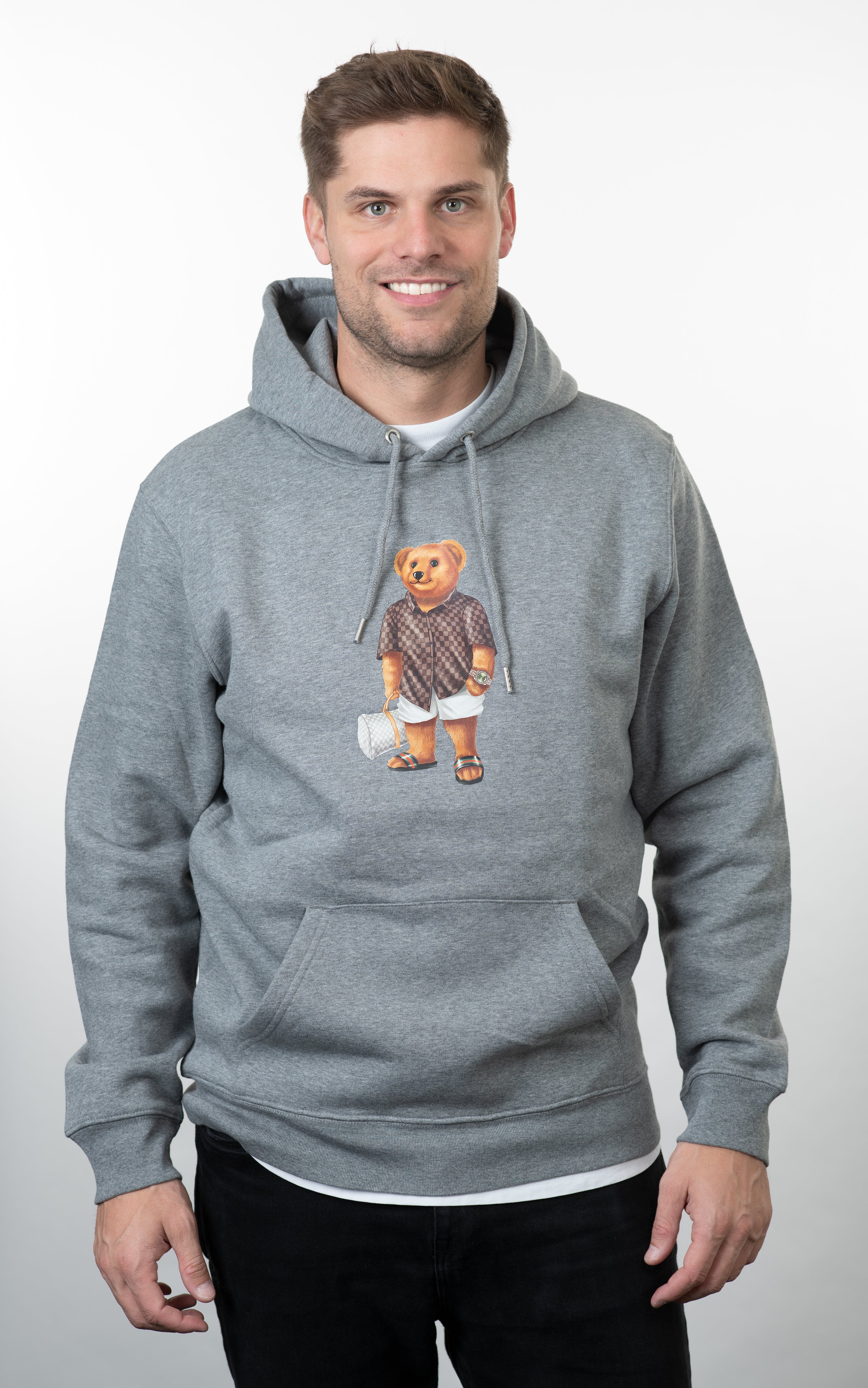 Shopping Bear - Hoodie Gray Men