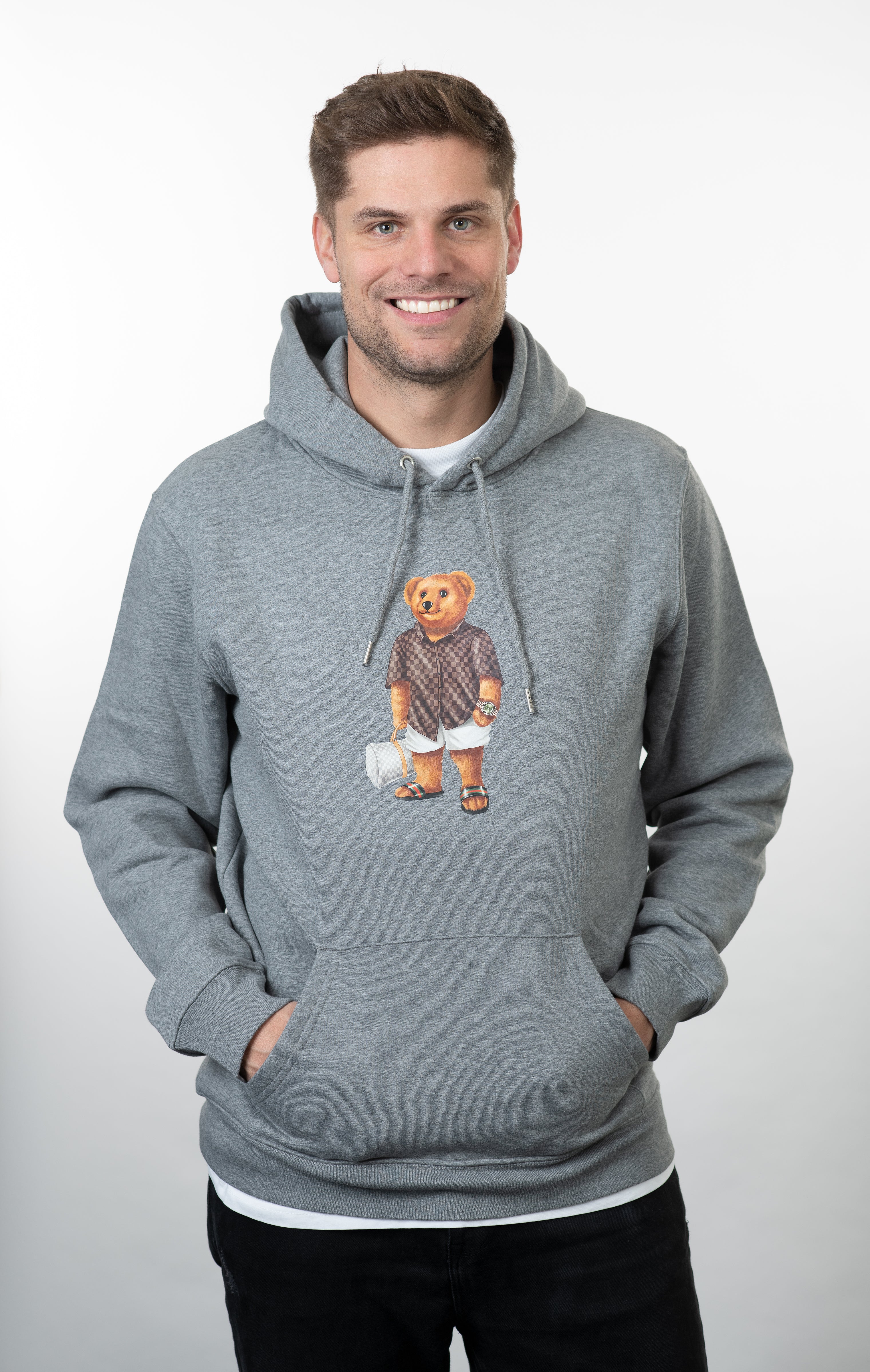 Shopping Bear - Hoodie Gray Men