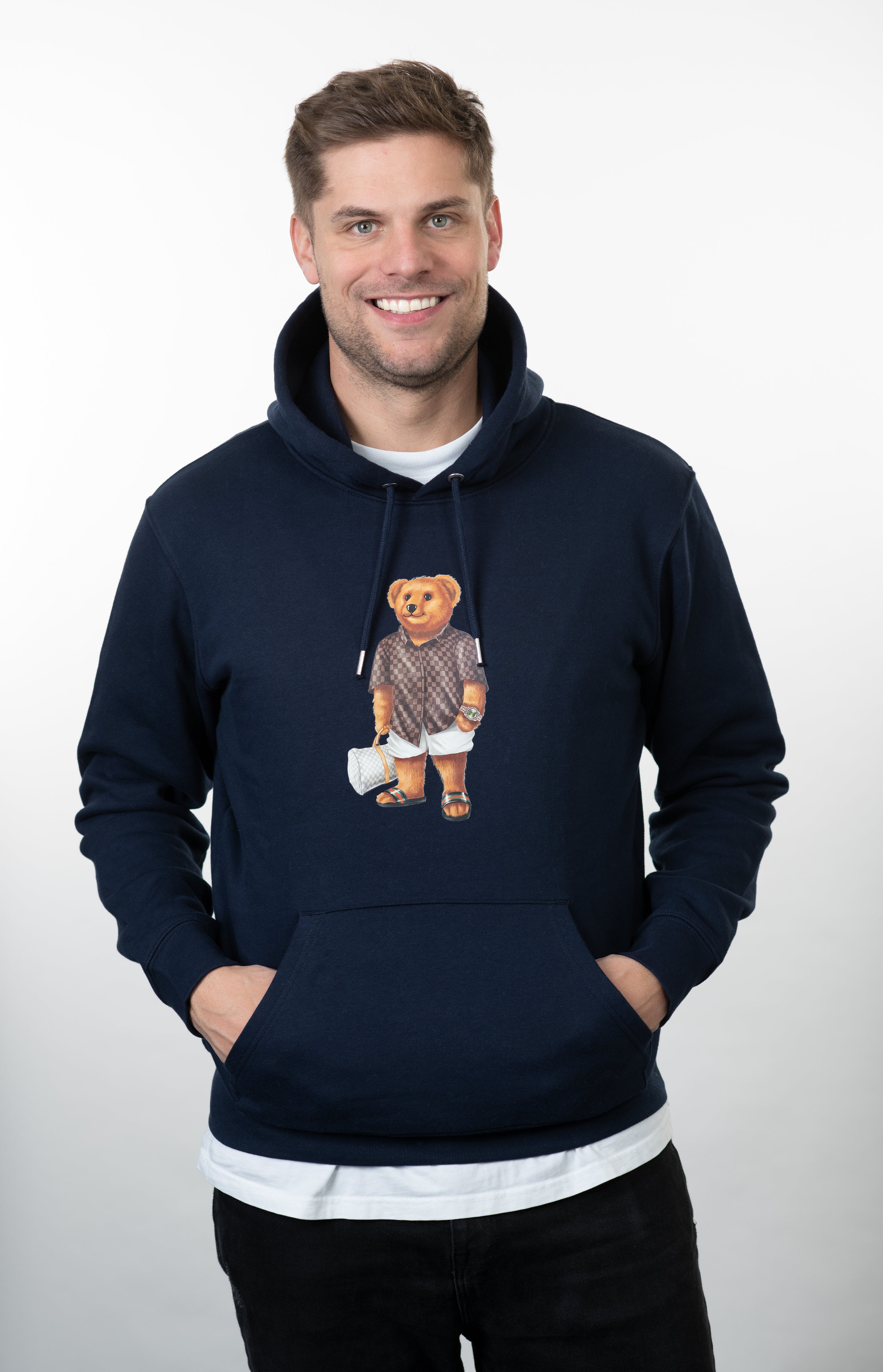 Shopping Bear - Hoodie Dark Blue Men