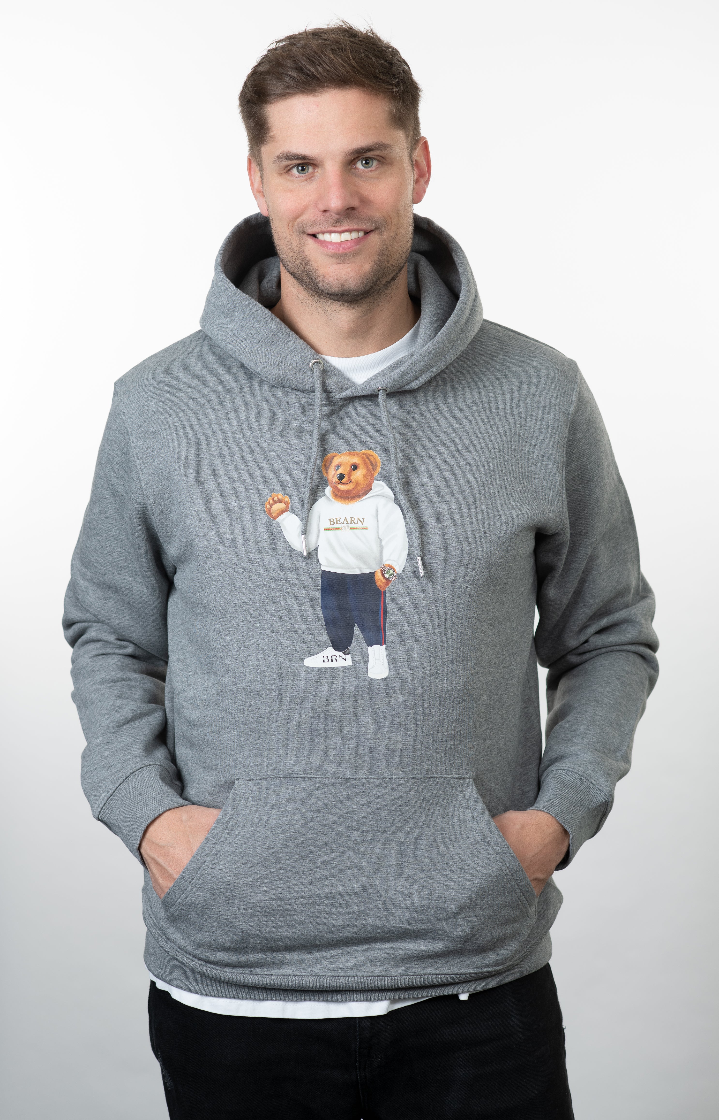 Jogging Bear - Hoodie Gray Men